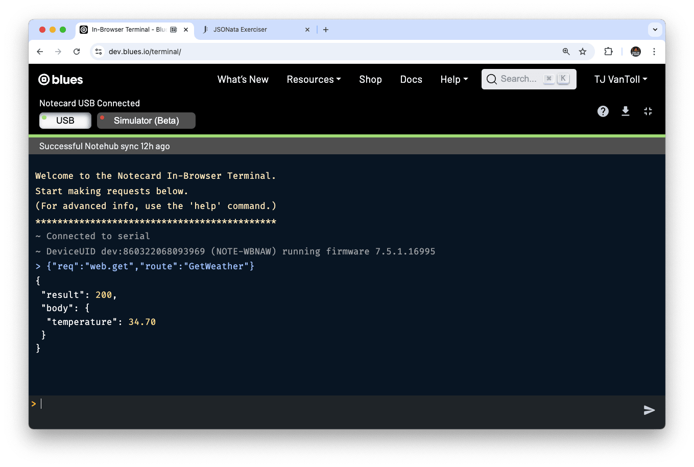 A reduced response from OpenWeather API