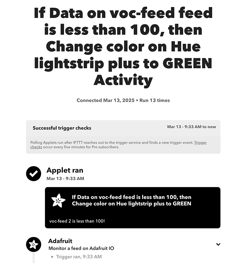 ifttt hue green applet