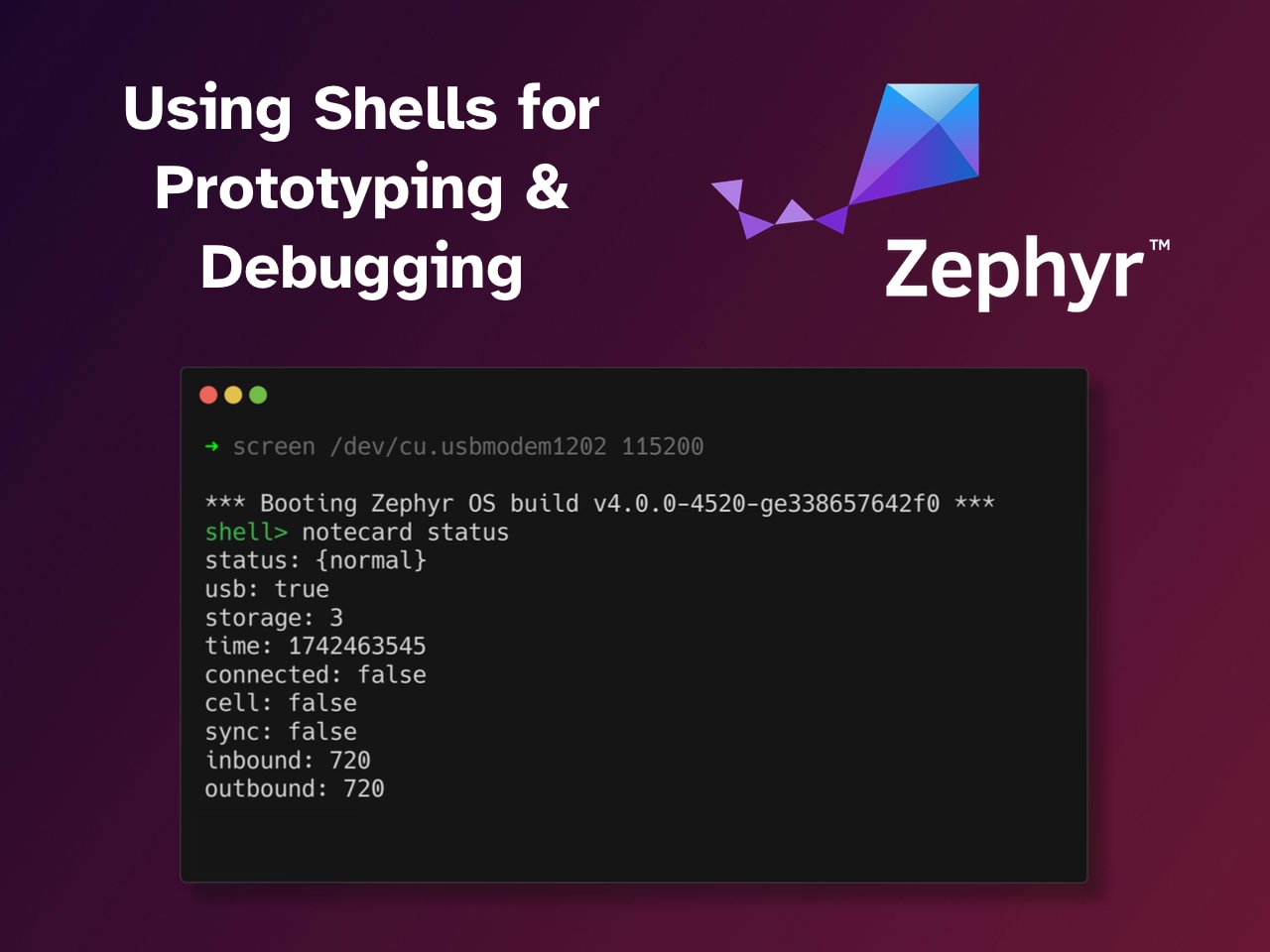 Zephyr: How to use Shells for Prototyping & Debugging Notecard Applications banner