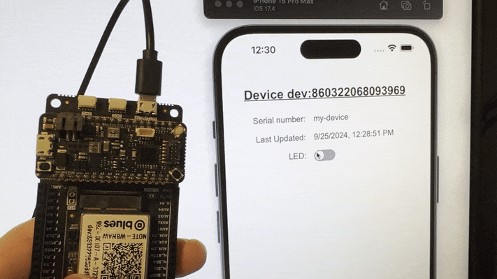 An example of controlling device state in a web app