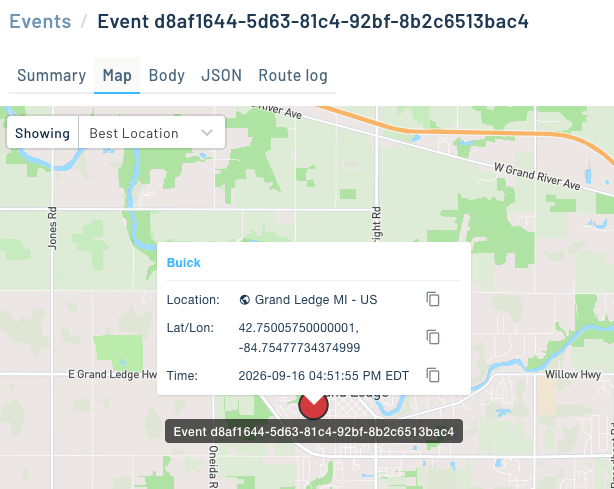 device location and time zone data