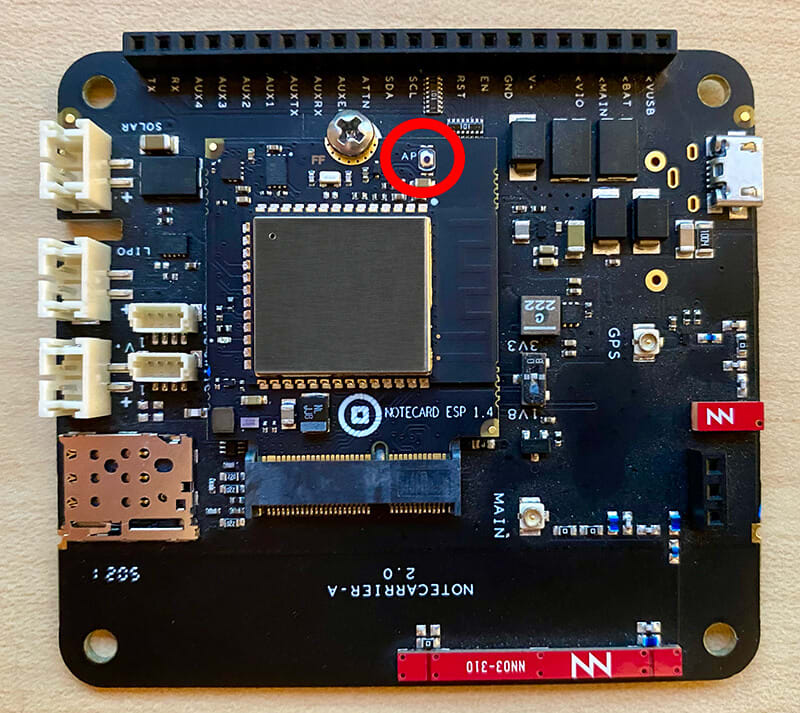 The location of the black button on v2