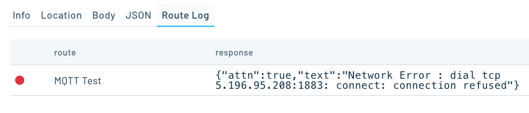 failed mqtt route in notehub