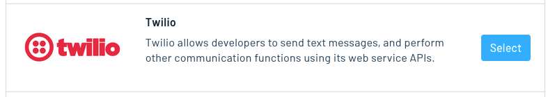 The Twilio route type in Notehub