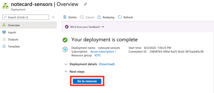 azure deployment complete