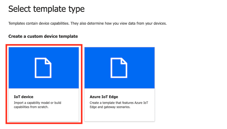 azure iot device template