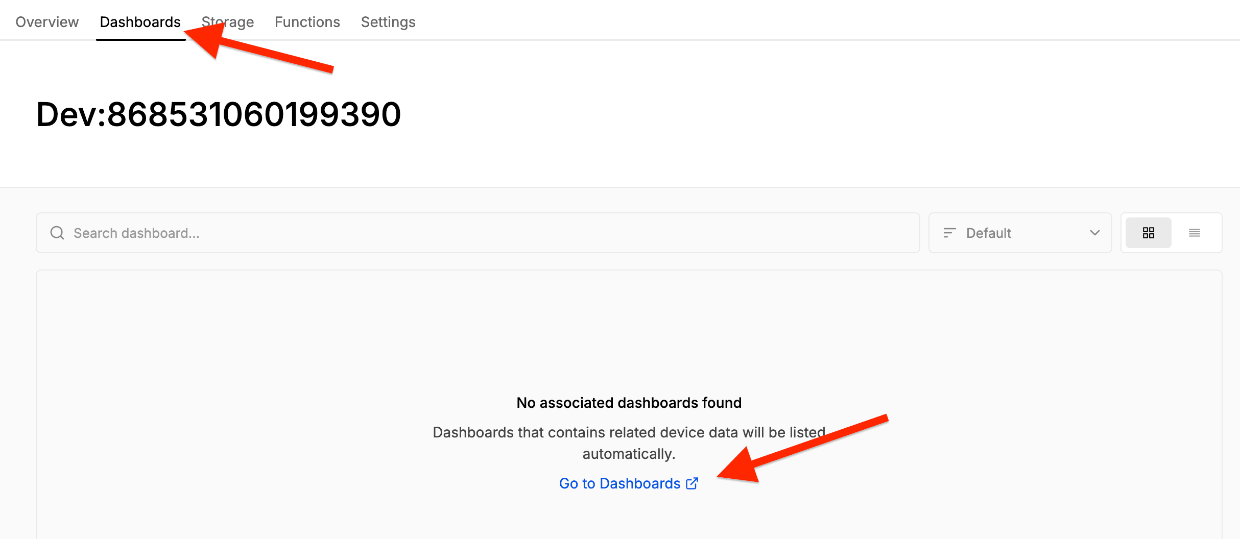 qubitro go to dashboard