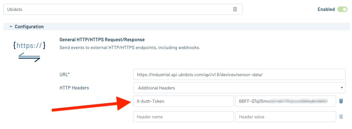 Location of the Ubidots auth token