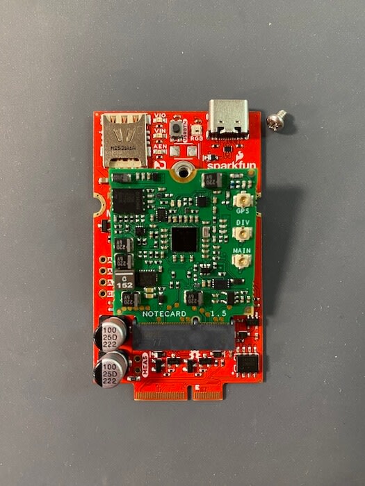 Image of notecard plugged into Receptacle