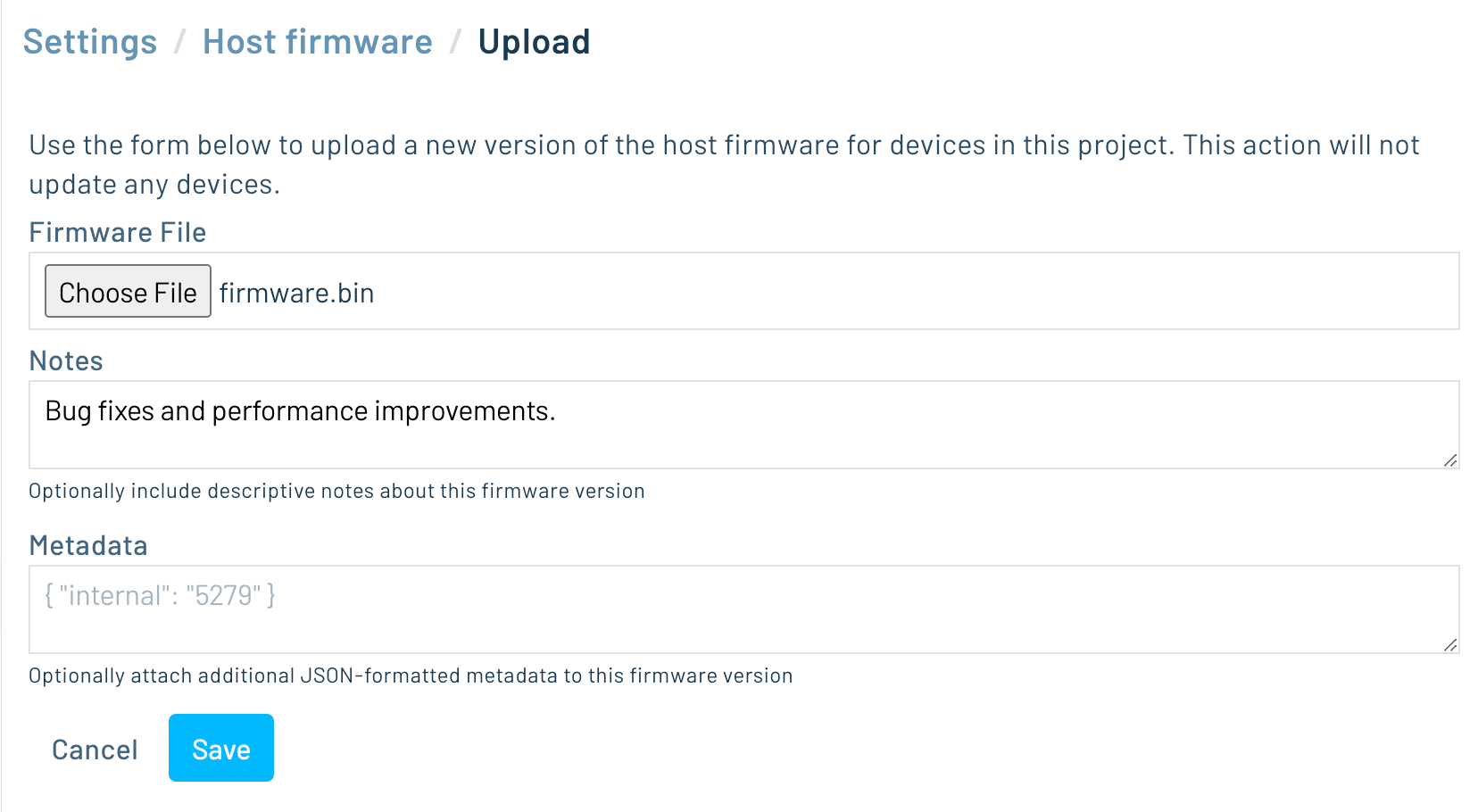 Upload page
