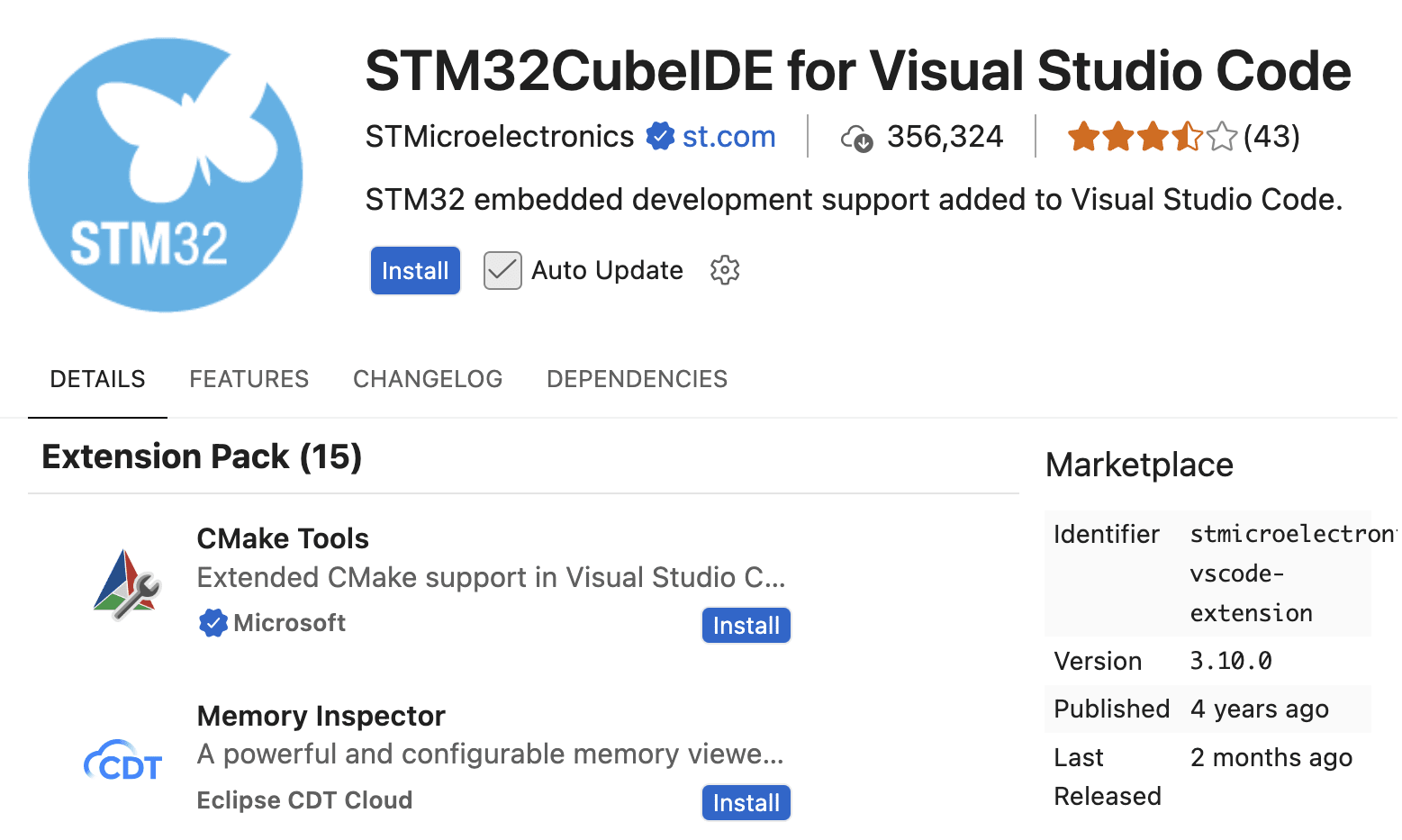 VS Code STM32Cube extension
