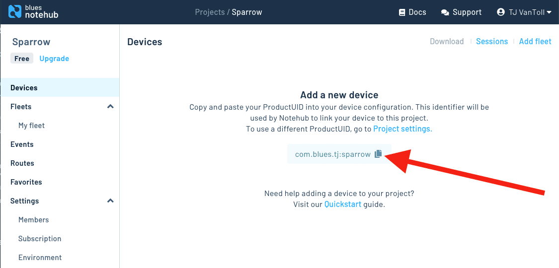 Location of the ProductUID to copy