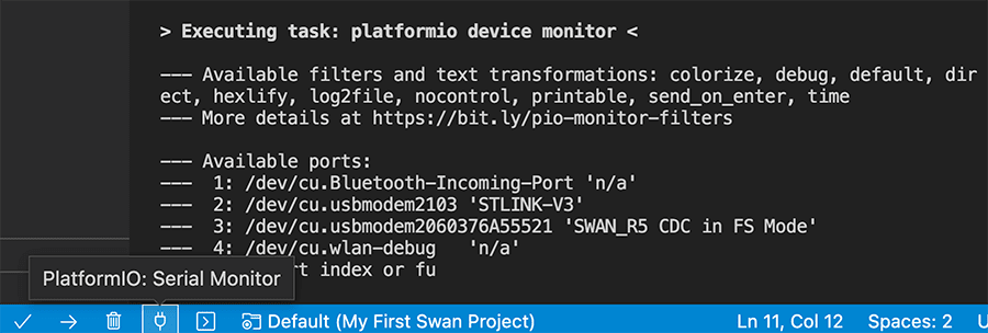platformio serial monitor