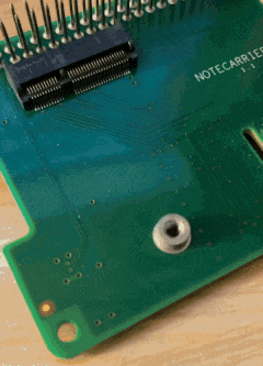 placing notecard in notecarrier-pi hat