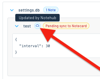 A Note last updated in Notehub