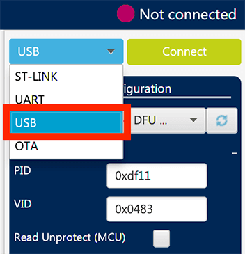 connecting to device over usb