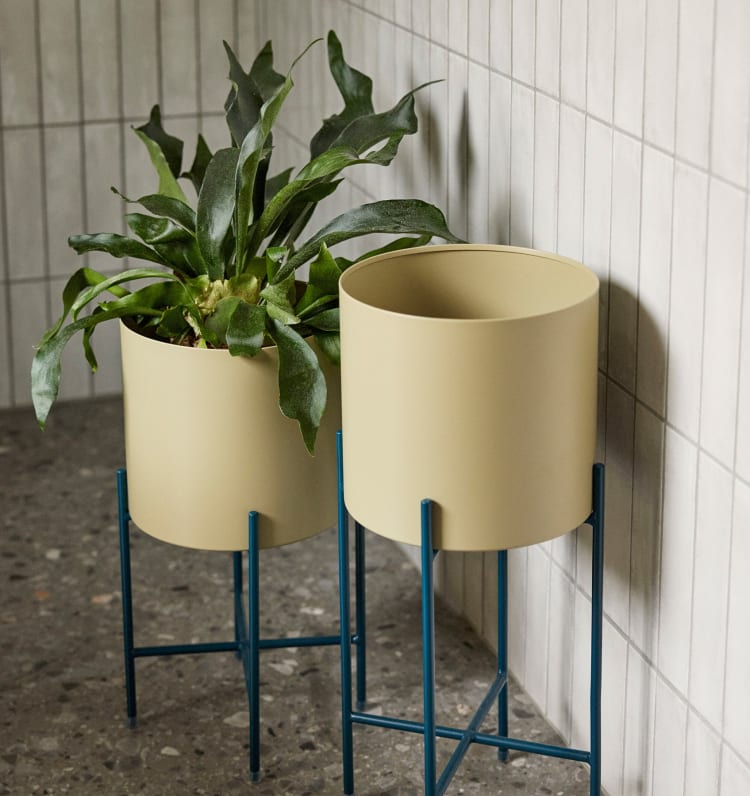 Hübsch Interior Übertöpfe Airy Khaki 2er Set
