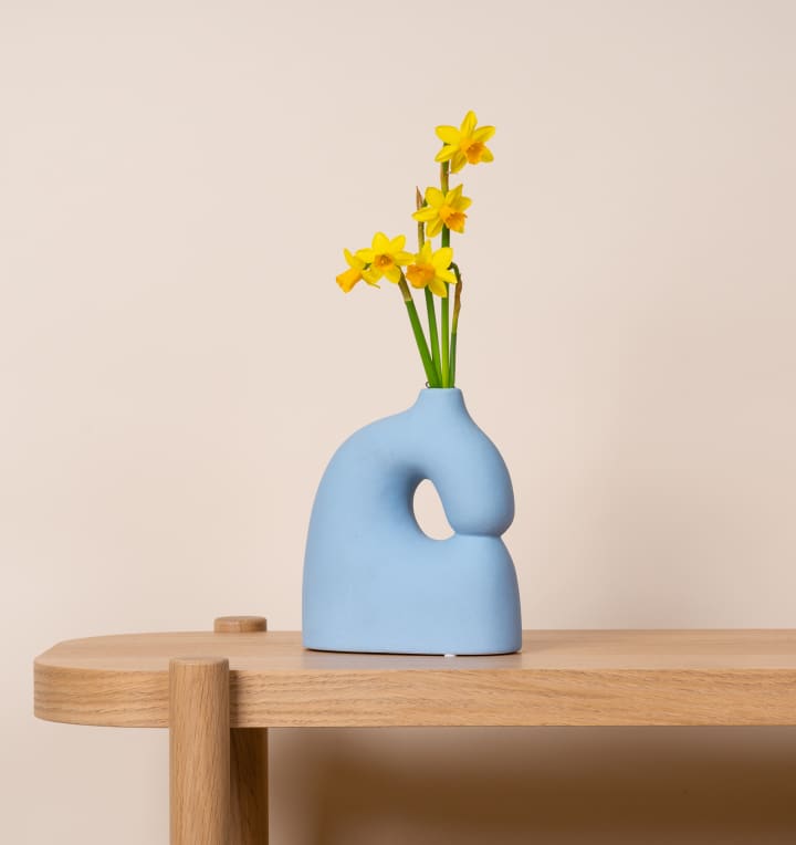 Vase Keramik Organische Form Blau