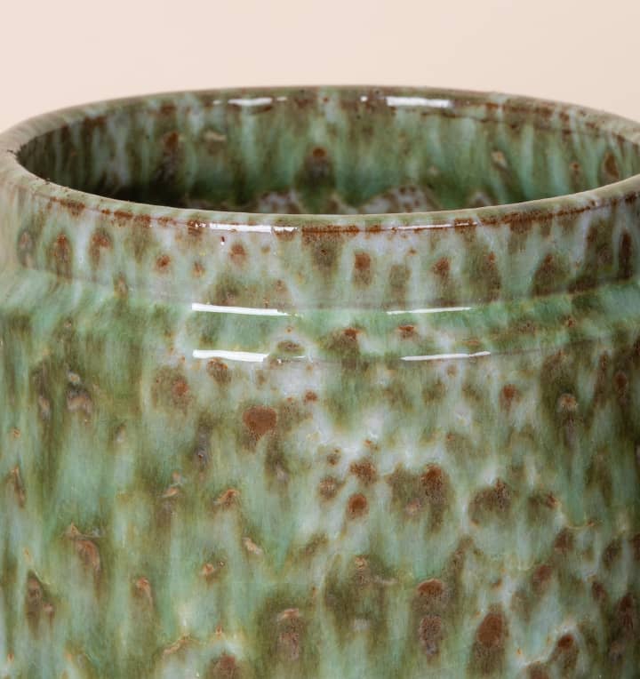 Keramik Übertopf Grün - 15 cm