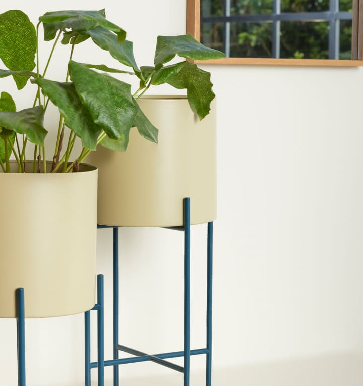 Hübsch Interior Übertöpfe Airy Khaki 2er Set
