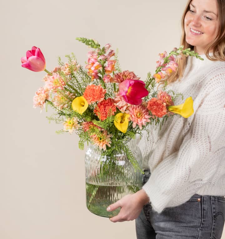 Blumenbox Orange Beauty mit Lieblings-Vase L