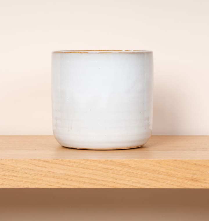 Keramik Übertopf Creme Reaktiv - 13 cm