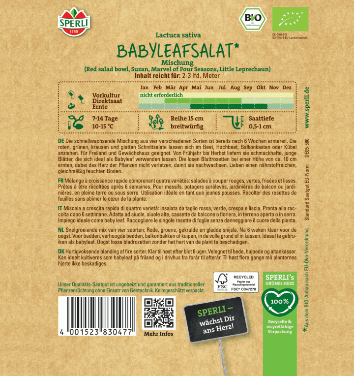 Babyleafsalat 'Mesclun Mischung' Samen BIO