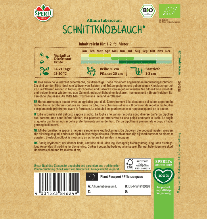 Schnittknoblauch Samen BIO