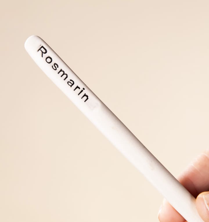 Keramik Kräuterstick Schriftzug "Rosmarin"