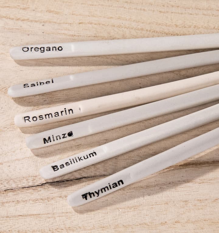 Keramik Kräuterstick Schriftzug "Oregano"