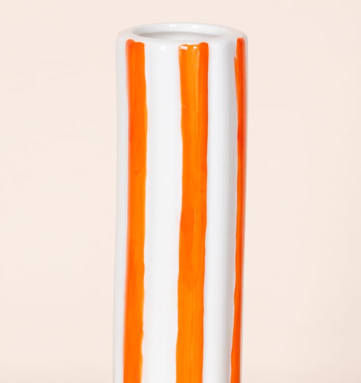 Keramik Vase Weiß/Orange