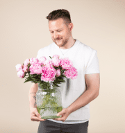 Pfingstrosen in Rosa 20 Stiele mit gratis Lieblings-Vase L