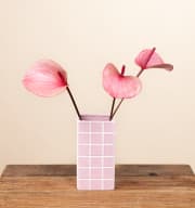 Keramikvase Fliesendesign Rosa