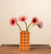 Keramikvase Fliesendesign Orange