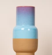 Keramikvase Reaktiv Flieder/Blau/Beige