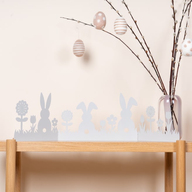 Metall Silhoutte Hase Taupe