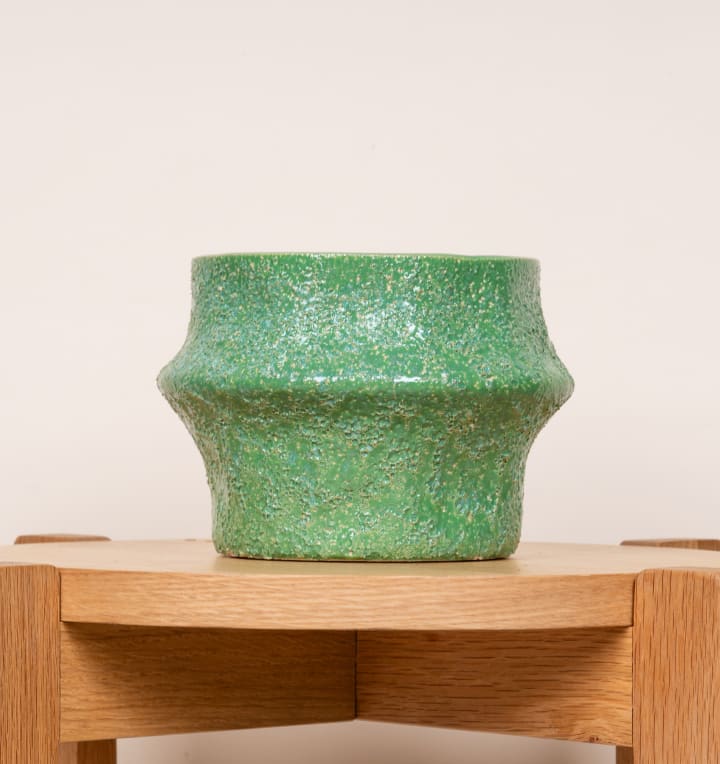 Keramik Übertopf Organisch Grün - 14 cm