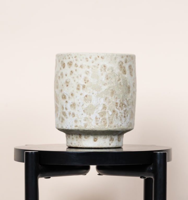 Keramik Übertopf Reaktiv Beige - 14,5 cm