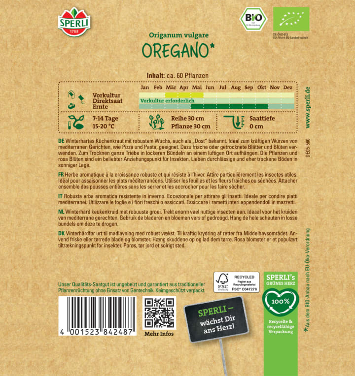 Oregano Samen BIO