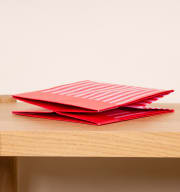 Papier Geschenkbox Rosa Rot Stripe L