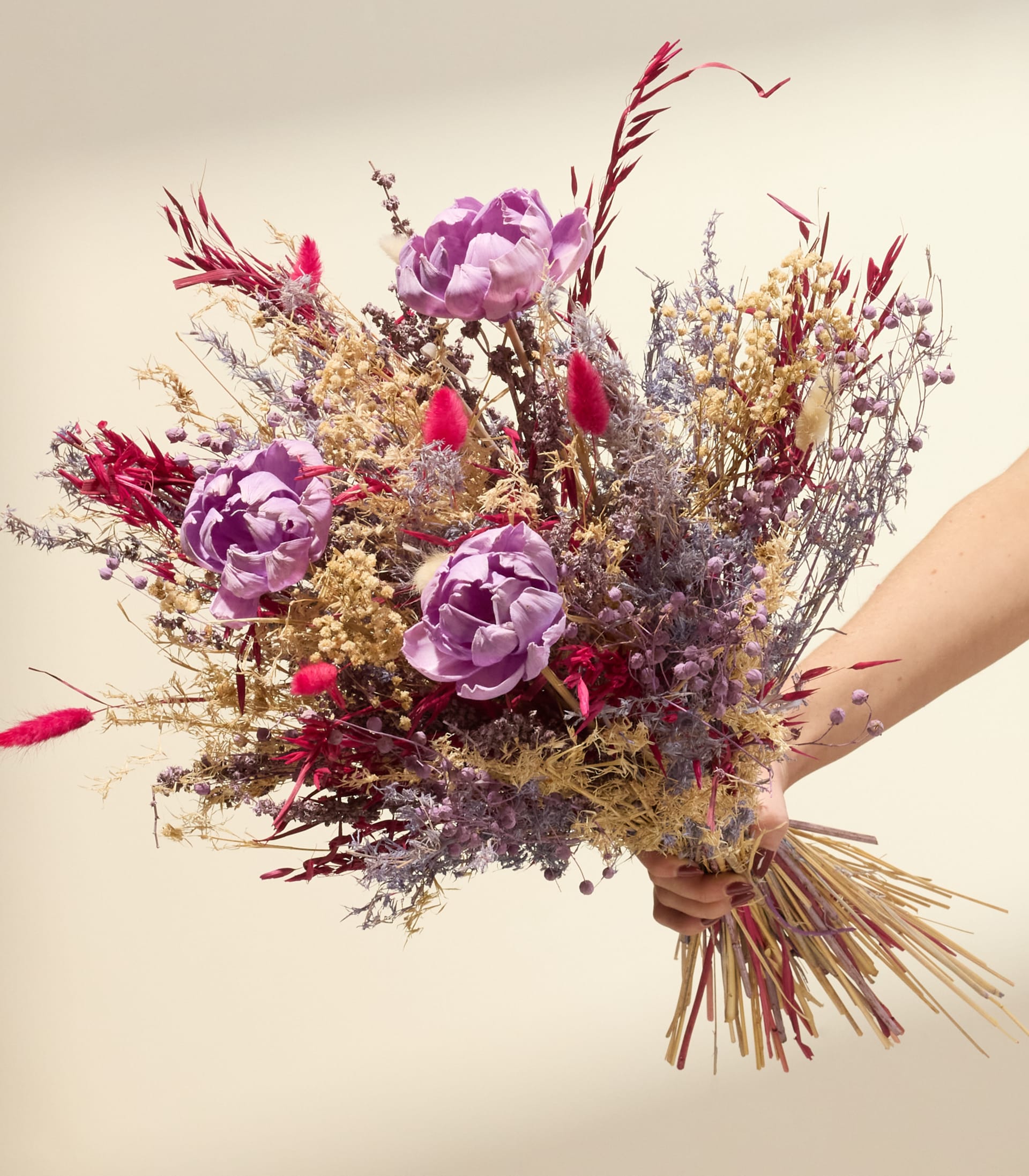 Trockenblumenstrauß Lila Romantik