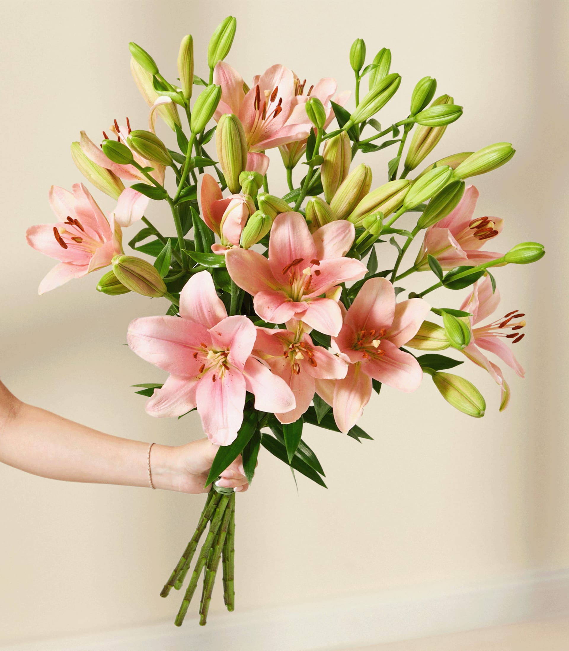 Rosa Lilien gefüllt - 7 Stiele