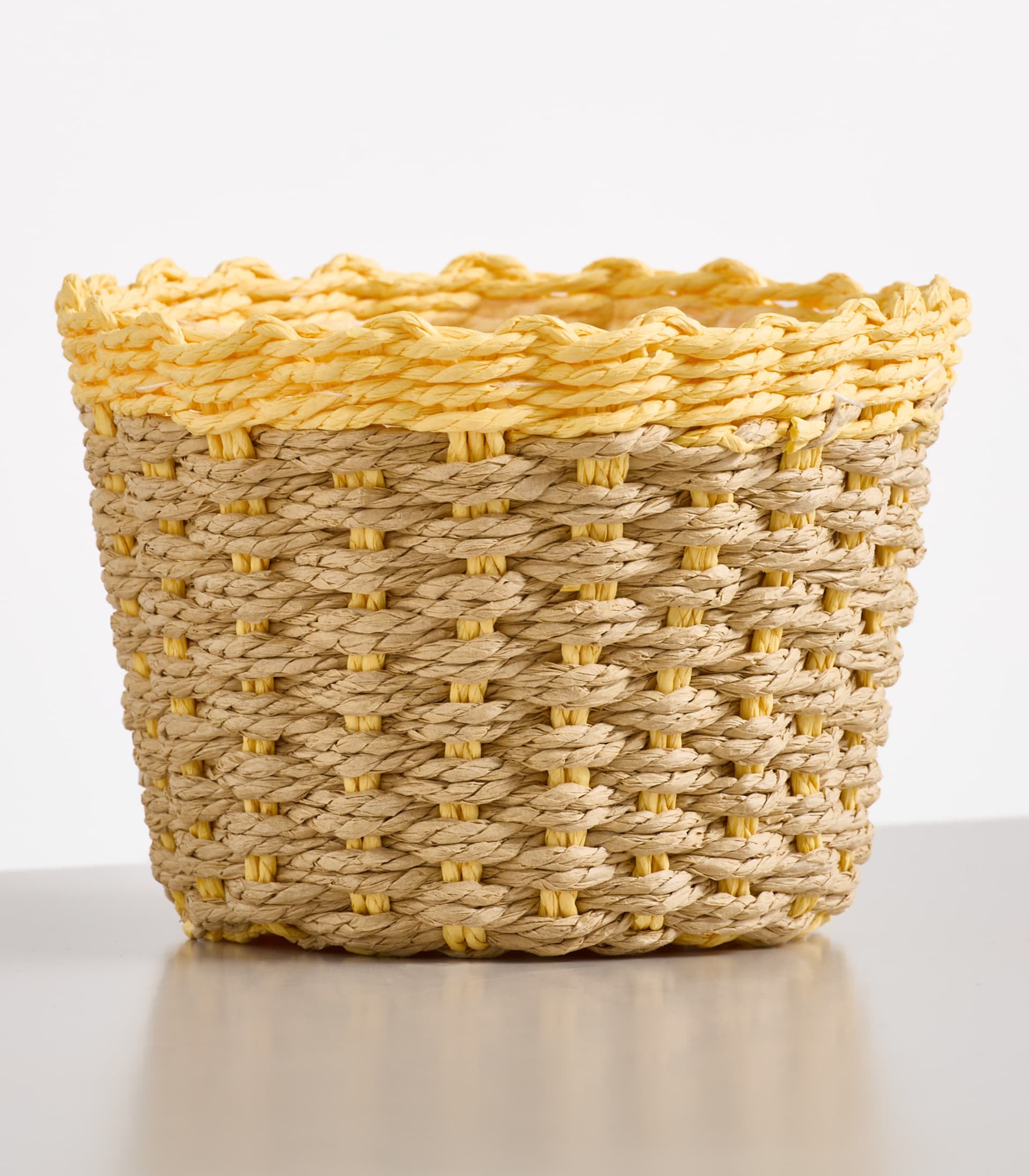 Papier Korb Natur Gelb - 15cm