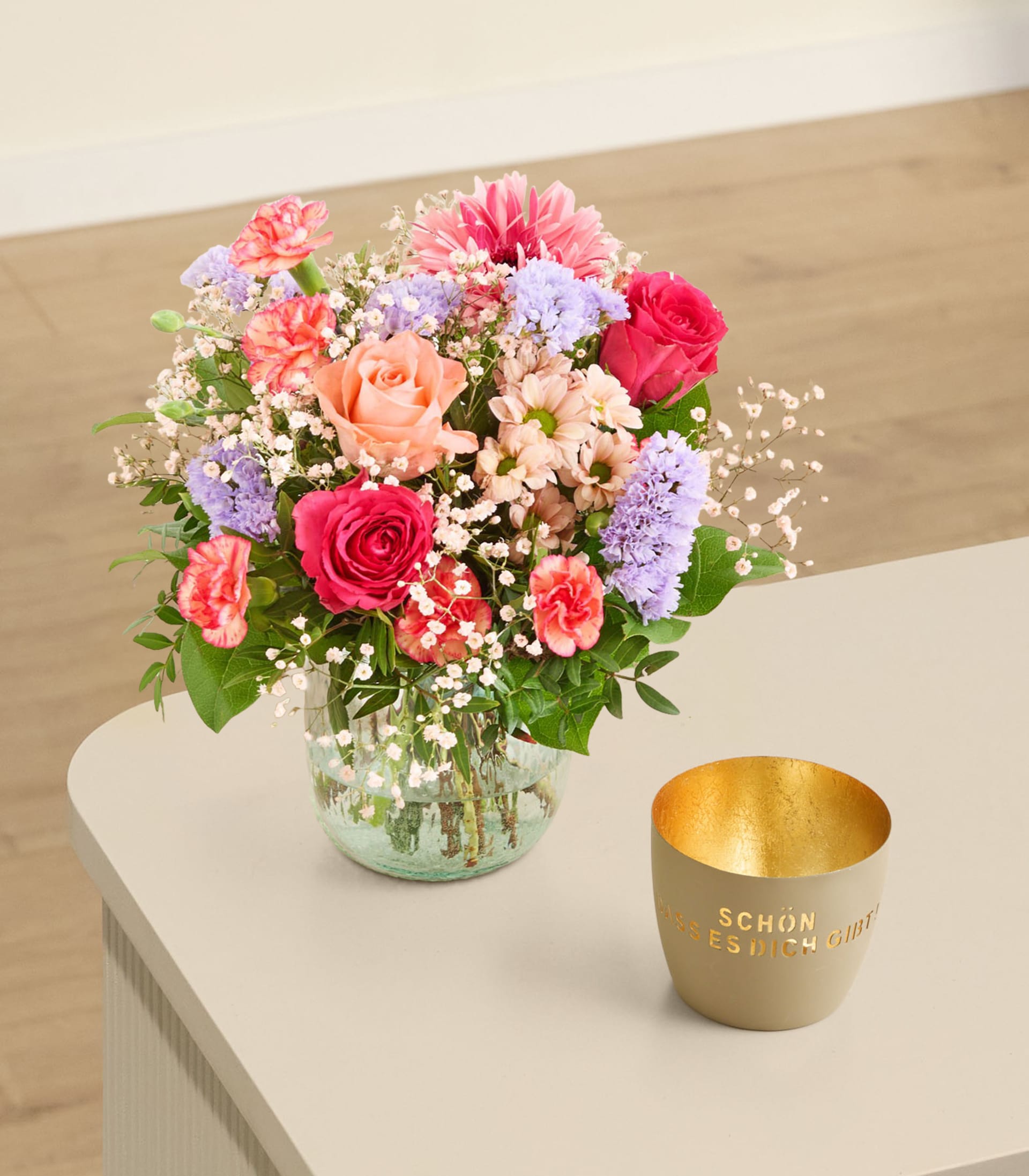 Frühling mit Windlicht Schön dass es dich gibt