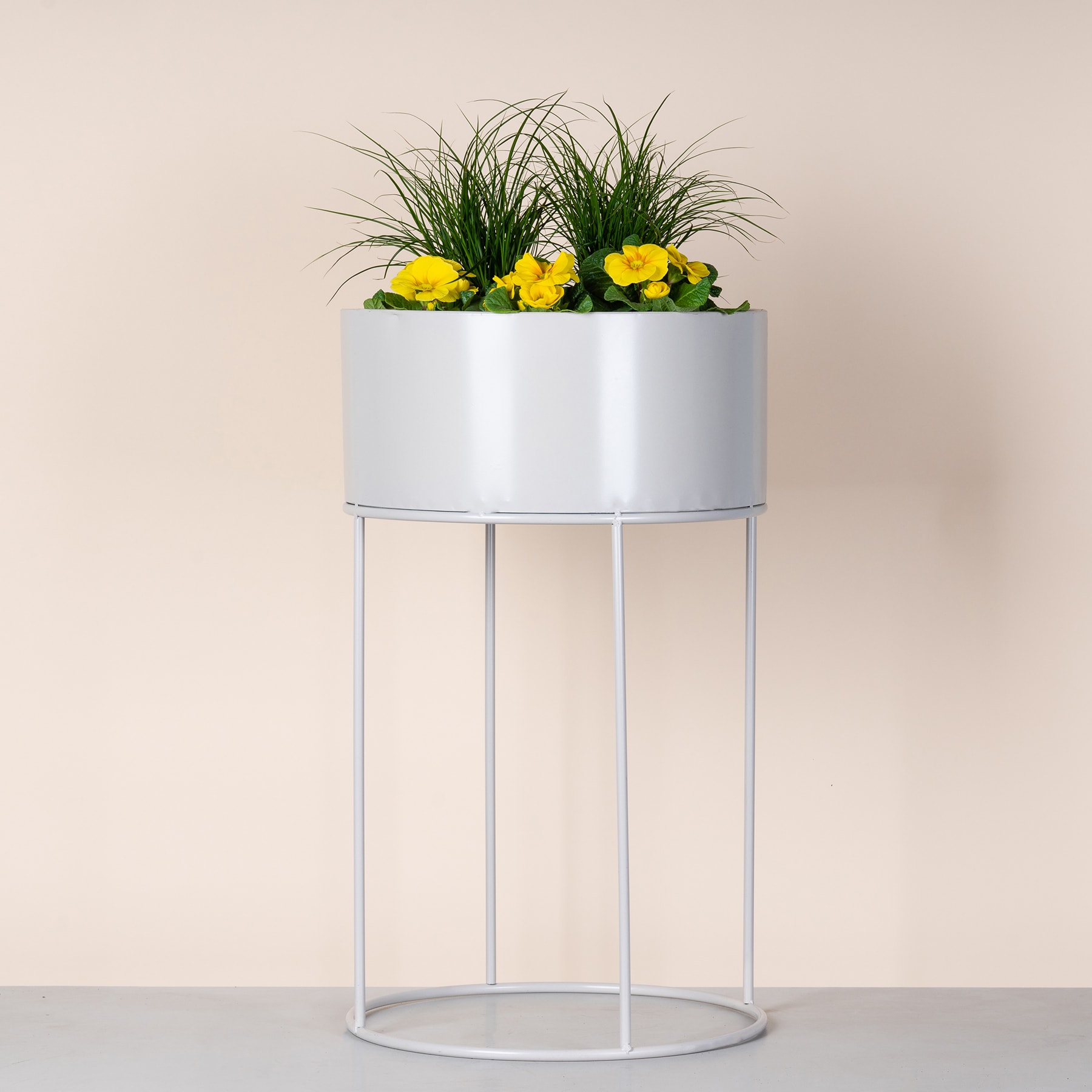 Metall Pflanzschale Groß Weiß