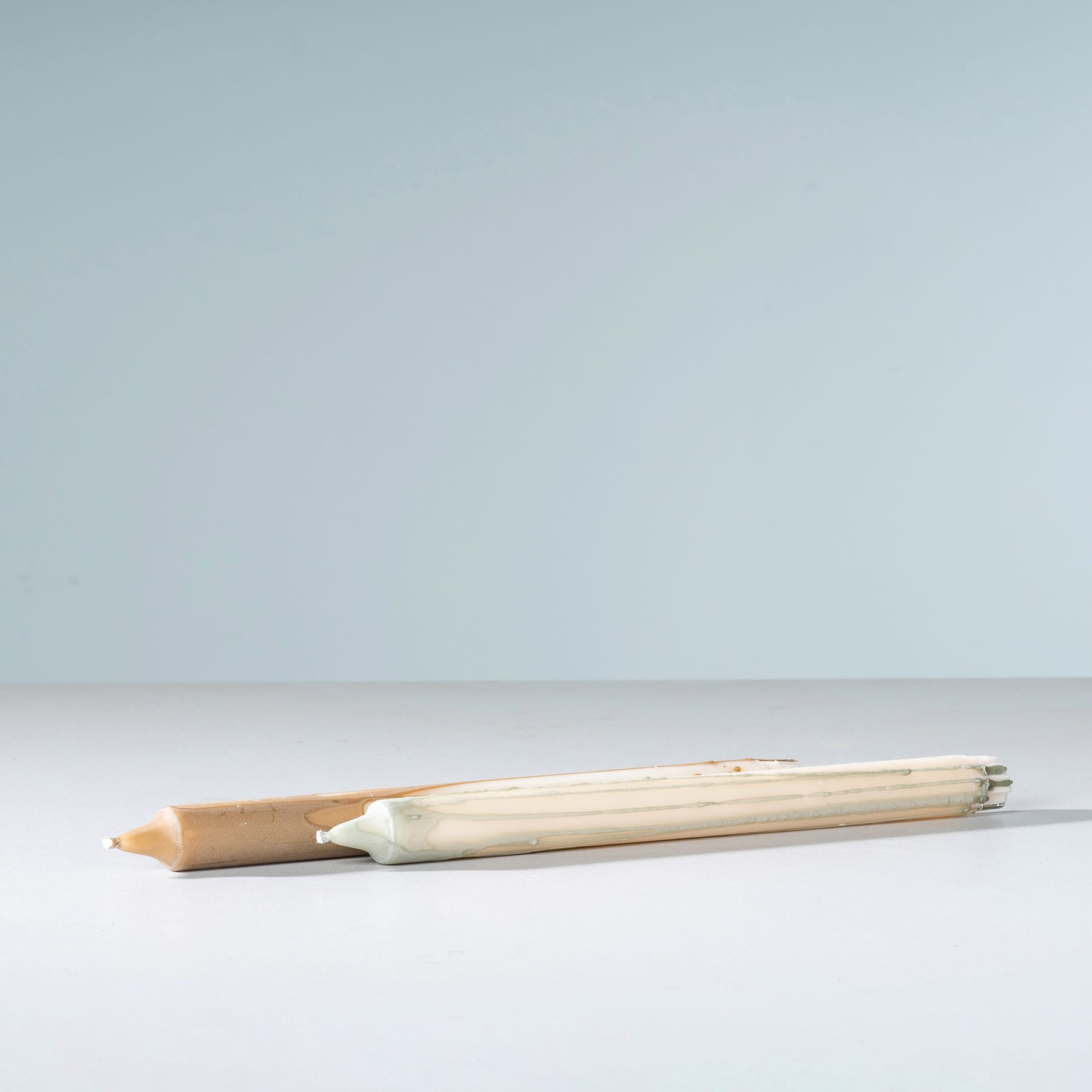 Stabkerzen Grün Braun 2-er Set