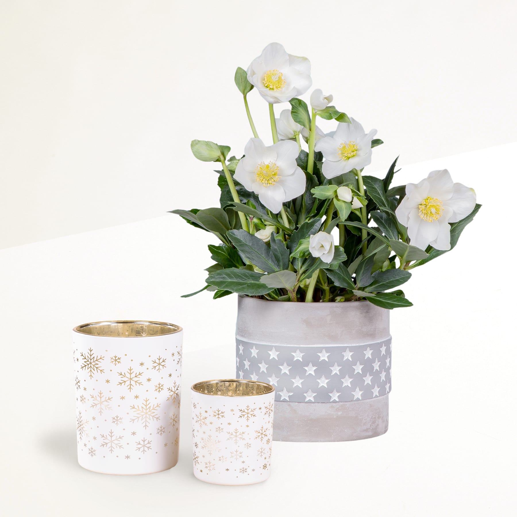 Weihnachtsgruß mit Windlichter-Set Snowlight