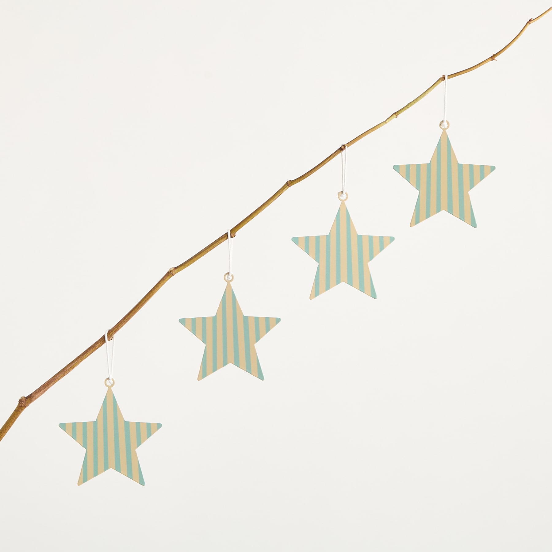 Deko Metall Hänger Olive Creme 4er-Set
