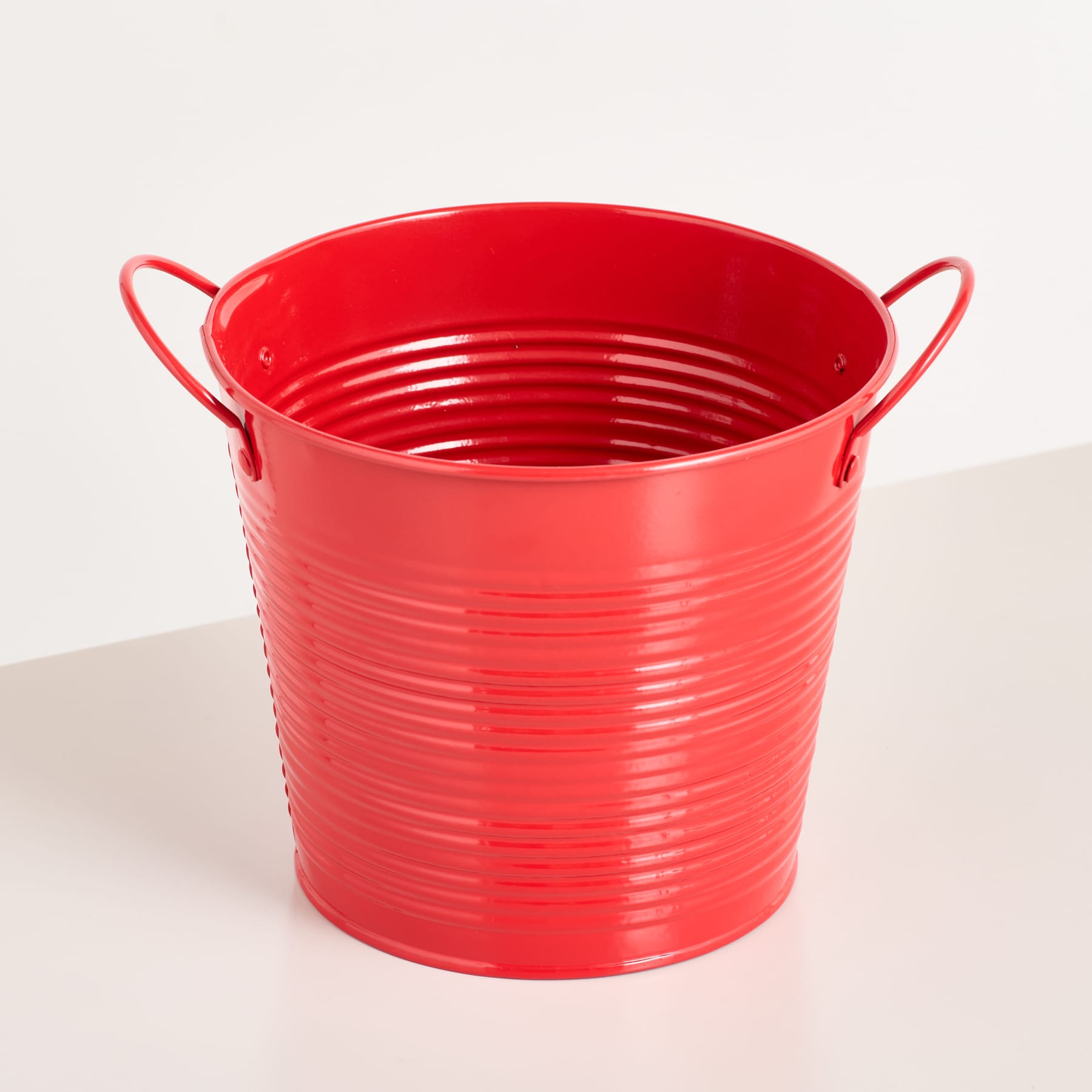 Zink Übertopf Rot - 15 cm