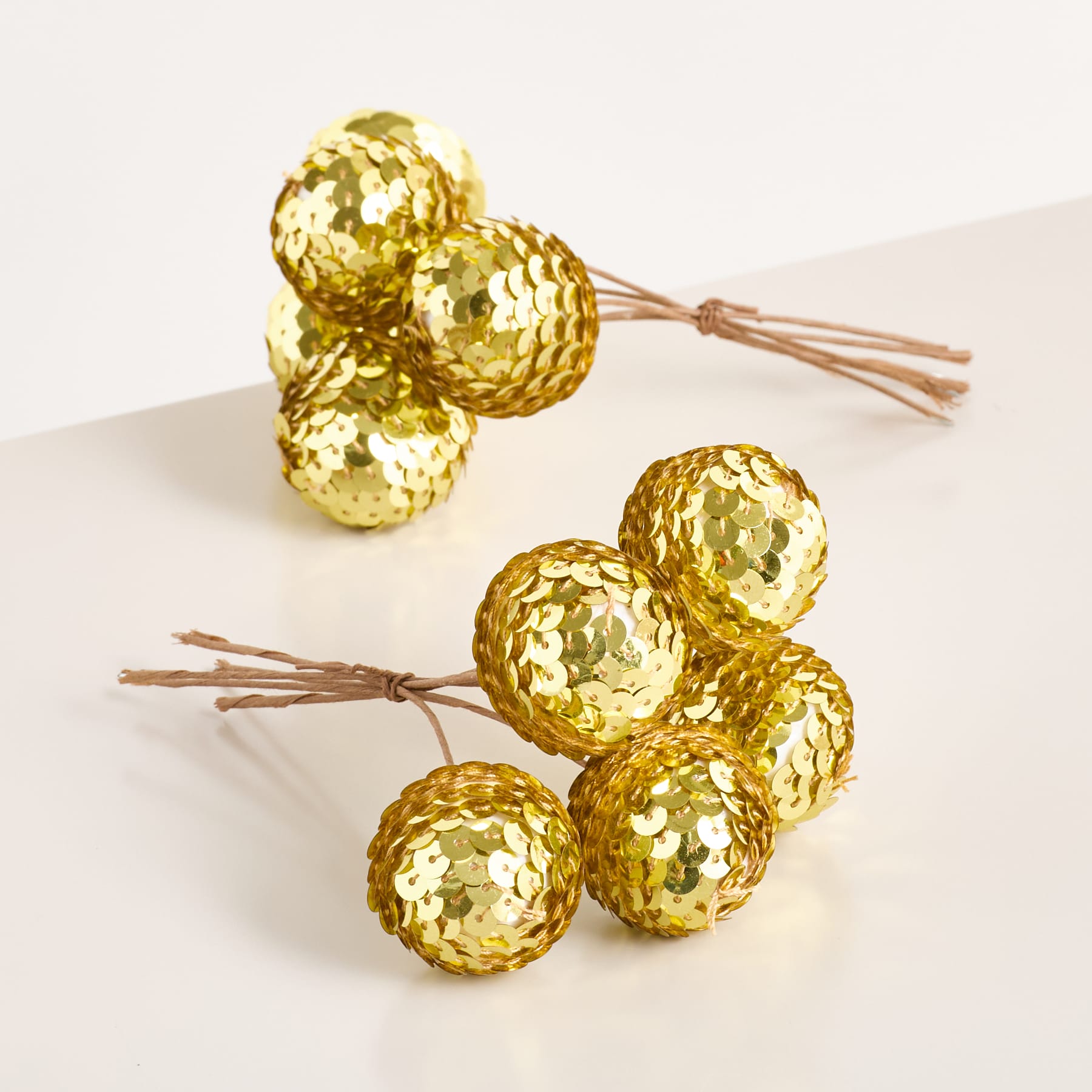 Deko Pailettenpick Goldfarben 2er-Set